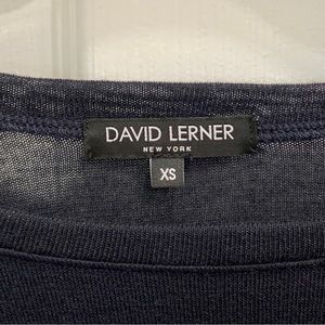 David Lerner long sleeve cropped navy top